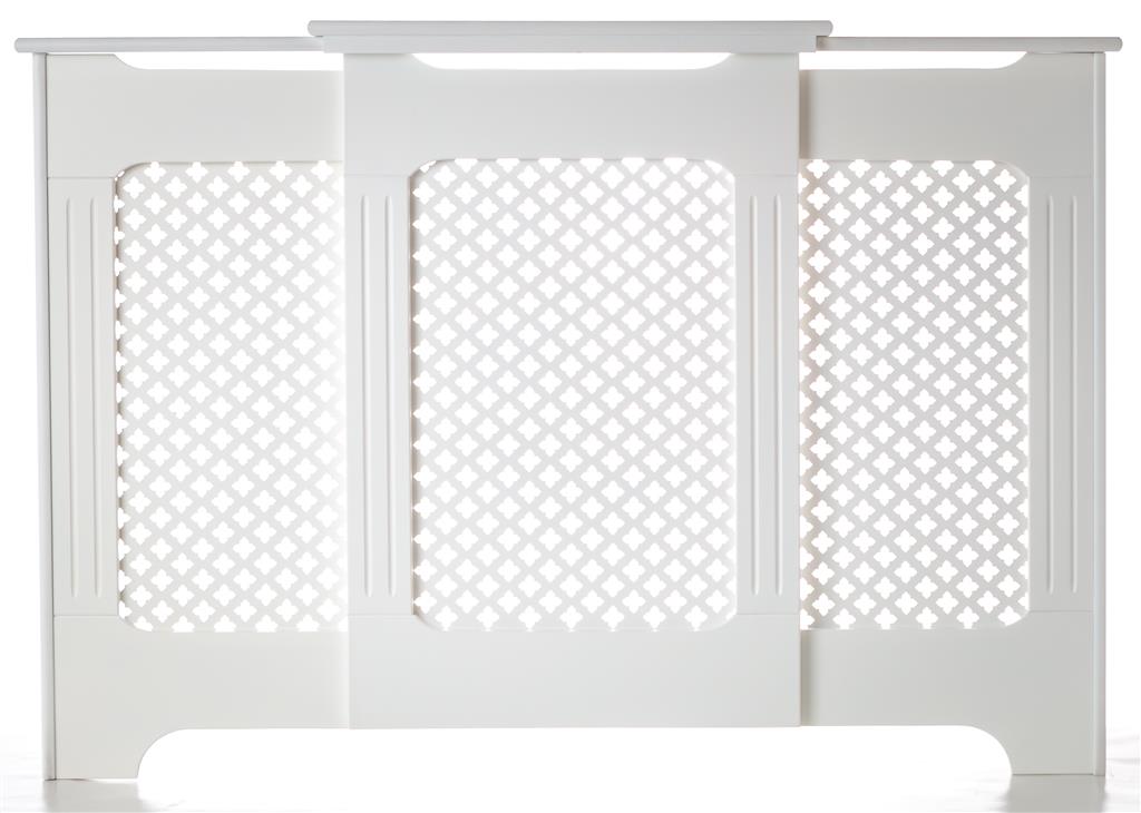Classic Adjustable White Radiator Cover Medium