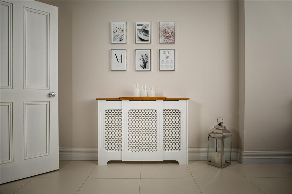 Classic Adj Radiator Cover 2Tone White&Oak Medium