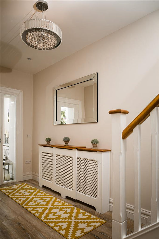 Classic Adj Radiator Cover 2 Tone White&Oak Large