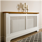 Georgian Radiator Cover 2 Tone White & Oak Large